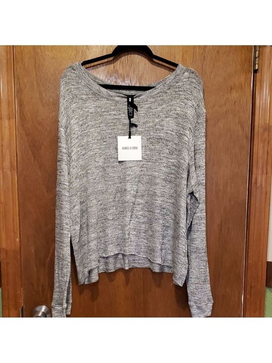 Agnes & Dora Sweaters - Agnes & Dora Gray Crew Neck Sweater